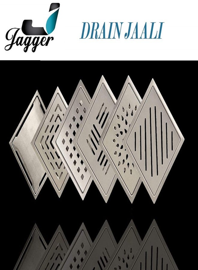 JAGGER شبكة تصريف مياه الحمام المربعة المصنوعة من الفولاذ المقاوم للصدأ من JAGGER DJ3004 مع غطاء بدون فتحة لتصريف مياه الأرضيات للمنزل/الحمام سهلة التنظيف ومنع الانسداد (شبكة تصريف المياه). - Image 5